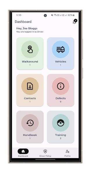 PTC Manager dashboard