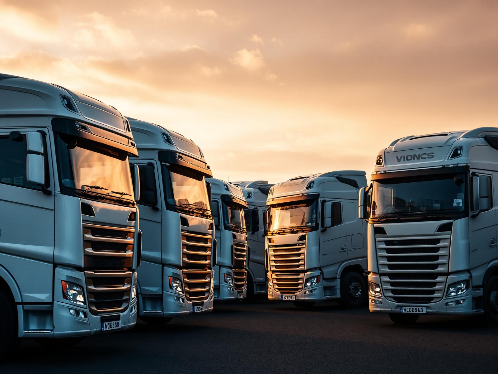 HGV fleet at transport depot